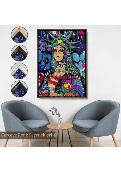 Çerçeveli Mona Lisa Grafitti Pop Art Duvar Tablosu -6216
