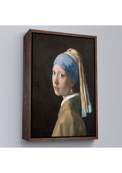 Çerçeveli Inci Küpeli Kız Kanvas Tablo, Ressam Johannes Vermeer -4969