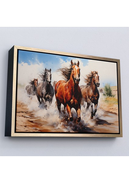 Çerçeveli Koşan Atlar TABLOSU-7279 modelleri