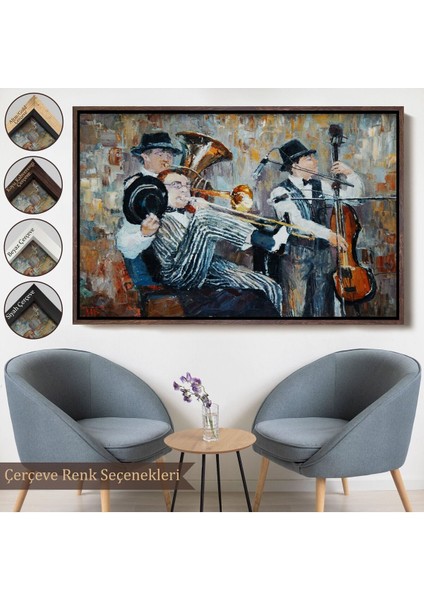 Çerçeveli Müzik Çalan Orkestra Dekoratif Duvar TABLOSU-3743