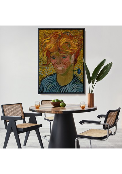 Çerçeveli Vincent Van Gogh - Mavi Kantaronlu Delikanlı Tablo - Young St. John's WORT-7477