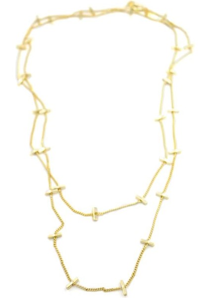 Çubuk Kolye - 90CM - Altın