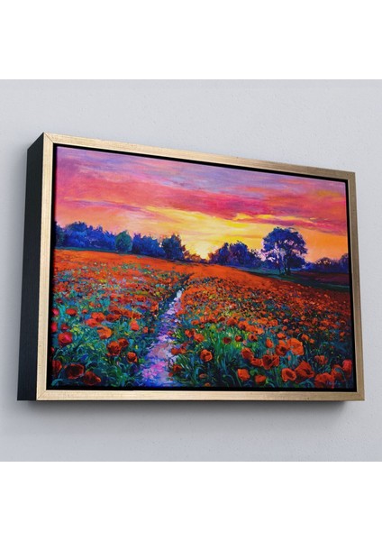 Çerçeveli Haşhaş Tarlasının Yağlı Boya TABLOSU-1211 modelleri