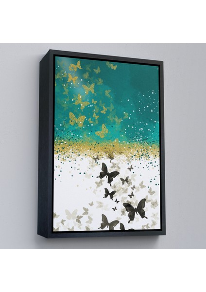 Çerçeveli Altın ve Siyah Kelebekler Duvar TABLOSU-6009 modelleri
