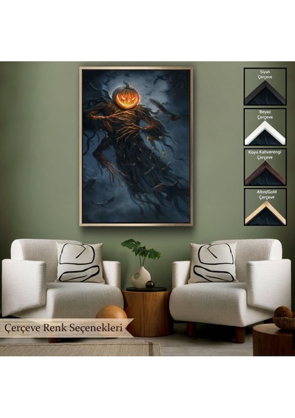 Çerçeveli Cadılar Bayramı Helloven Dekoratif Duvar Tablosu -6193