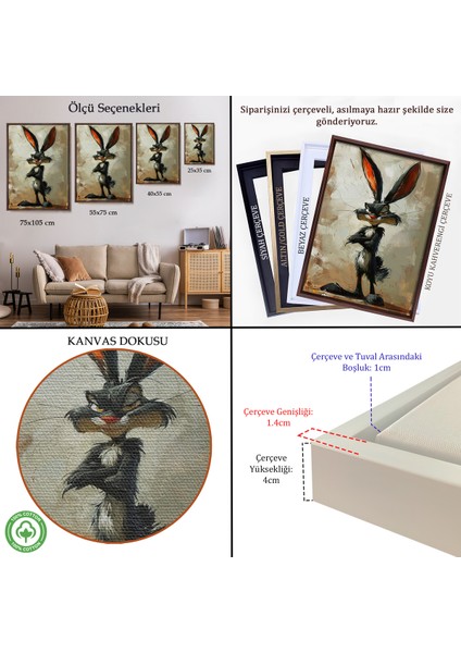 Çerçeveli Bugs Bunny Tavşan TABLOSU-7710 indirimleri