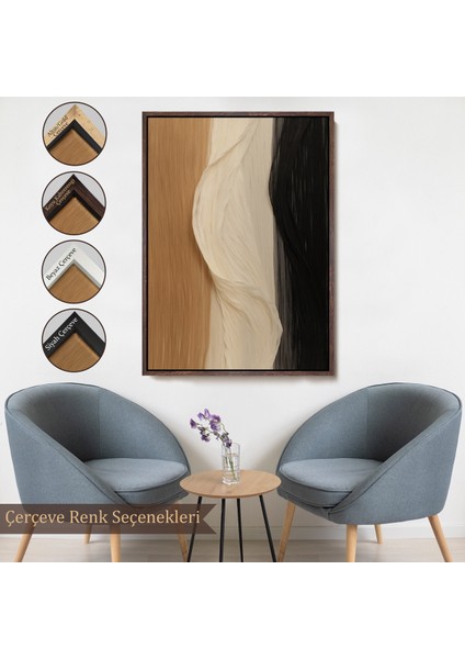 Çerçeveli Kumaş Desenli Dekoratif TABLO-7596