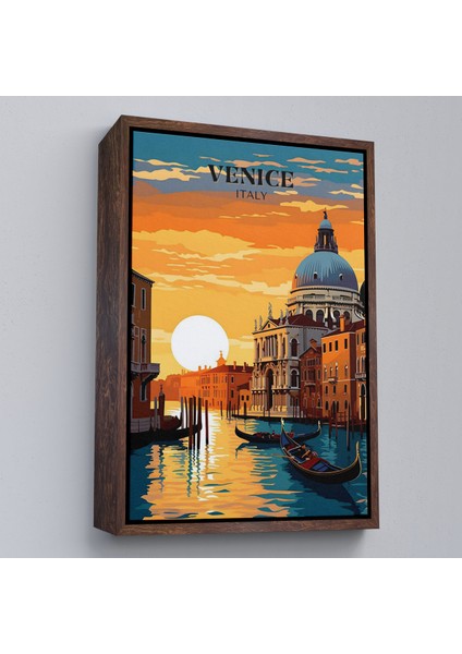 Çerçeveli Italya Venedik Kanal Yağlıboya TABLO-7858