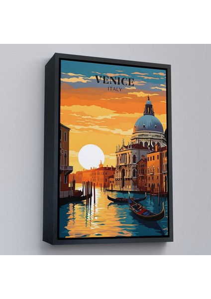 Çerçeveli Italya Venedik Kanal Yağlıboya TABLO-7858 modelleri