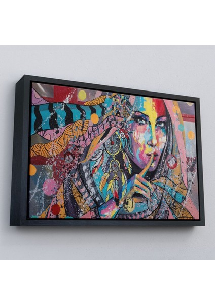 Çerçeveli Koruyucu Kız Portresi Yağlıboya Görünüm Dekoratif Kanvas Duvar TABLOSU-3469 modelleri