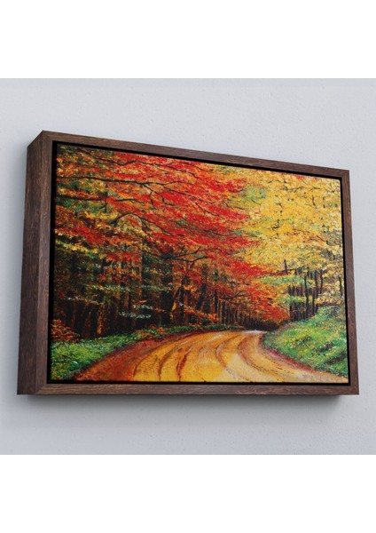 Çerçeveli Orman Yolu Yağlıboya Görünüm Dekoratif Kanvas Duvar TABLOSU-3764 fiyatları
