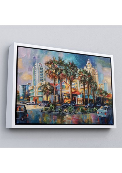 Çerçeveli Yağmurdan Sonra Sevilen Sochi Şehrinin Mimari Manzara Kanvas Duvar TABLOSU-1114 fırsatları