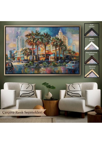 Çerçeveli Yağmurdan Sonra Sevilen Sochi Şehrinin Mimari Manzara Kanvas Duvar TABLOSU-1114
