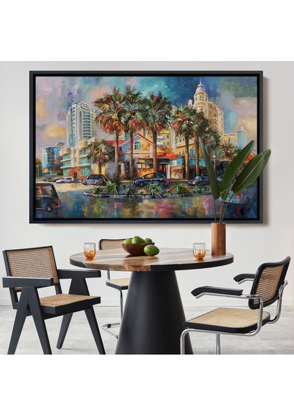 Çerçeveli Yağmurdan Sonra Sevilen Sochi Şehrinin Mimari Manzara Kanvas Duvar TABLOSU-1114