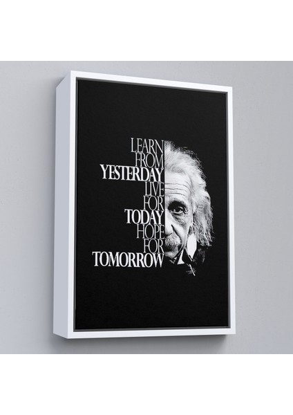 Çerçeveli Dünden Öğrenin Bugünü Yaşayın Yarını Umut Edin Kanvas Tablo, Albert EINSTEIN-5275 fırsatları