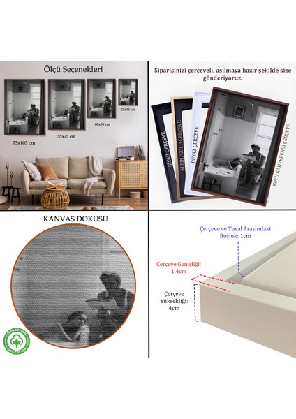 Çerçeveli Küvetteki Kadına Kitap Okuyan Adam TABLOSU-7815 indirimleri