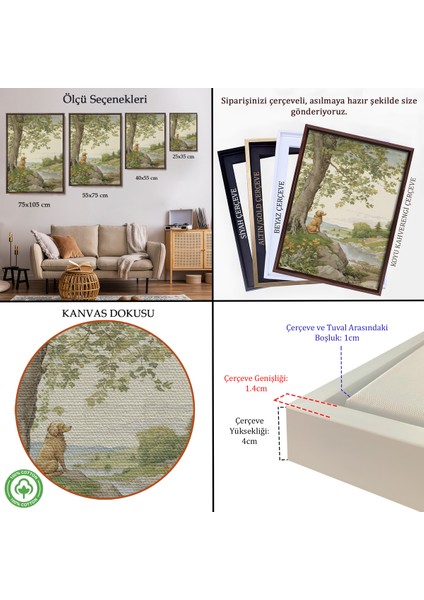 Çerçeveli Manzarayı Izleyen Yalnız Köpek TABLOSU-7525 indirimleri