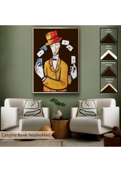 Çerçeveli Kumarbaz Adam Dekoratif Duvar TABLOSU-6443