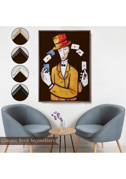 Çerçeveli Kumarbaz Adam Dekoratif Duvar TABLOSU-6443