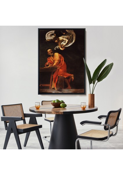 Çerçeveli Caravaggio - Aziz Matta ve Melek Tablosu - Saint Matthew And The ANGEL-7388