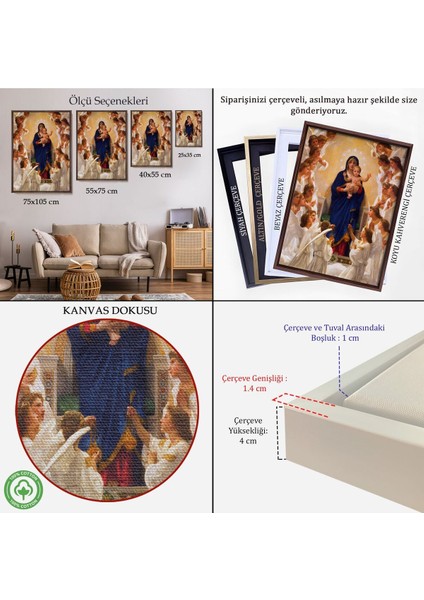 Çerçeveli Meryem ve Oğlu Isa Tablo - Jesus Christ -6450 indirimleri