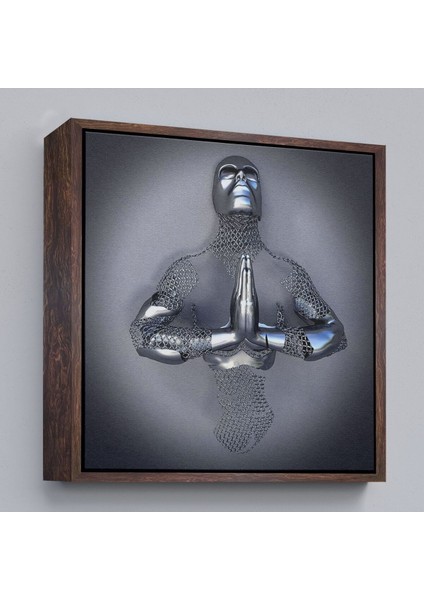 Çerçeveli Aşk Sanatı, 3D Gri ve Gümüş Metalik Efektli Kanvas TABLO-5360 fiyatları