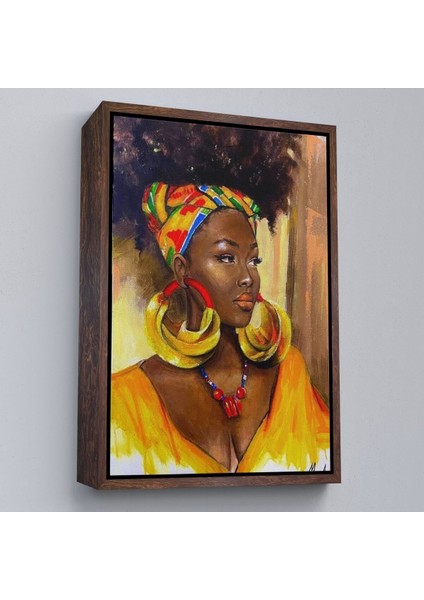 Çerçeveli Afro Amerikalı Güzel Kadın Duvar TABLOSU-6371 fiyatları