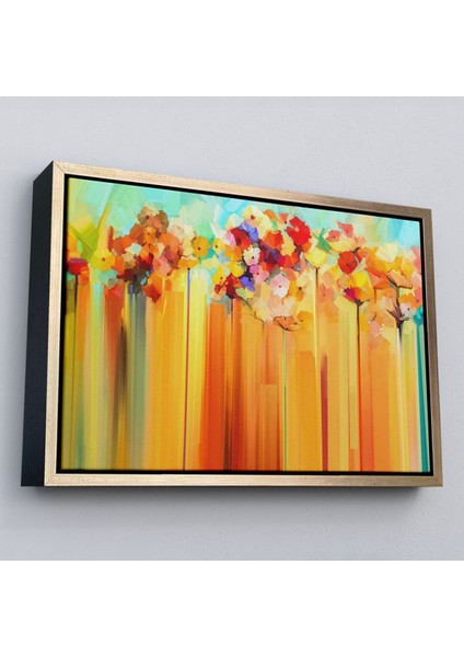 Çerçeveli Soyut Çiçekler Yağlıboya Görünüm Dekoratif Kanvas Duvar TABLOSU-3541 fiyatları