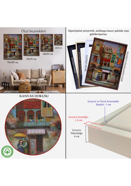 Çerçeveli Aşık Çift Kanvas Duvar TABLOSU-6179 indirimleri