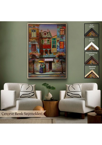 Çerçeveli Aşık Çift Kanvas Duvar TABLOSU-6179