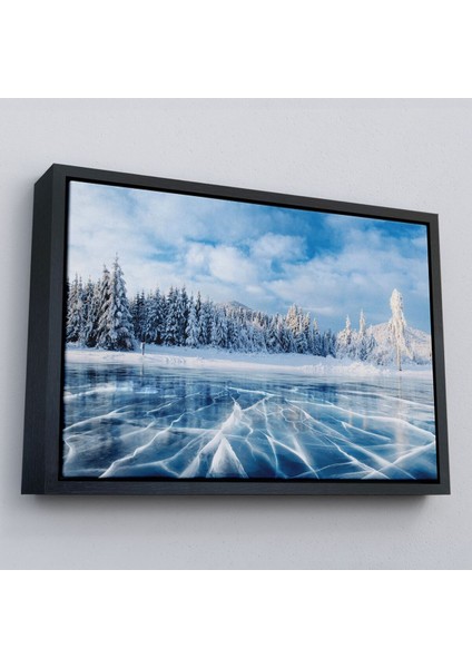 Çerçeveli Donmuş Göl Ukrayna Dekoratif Kanvas Duvar TABLOSU-3537 modelleri