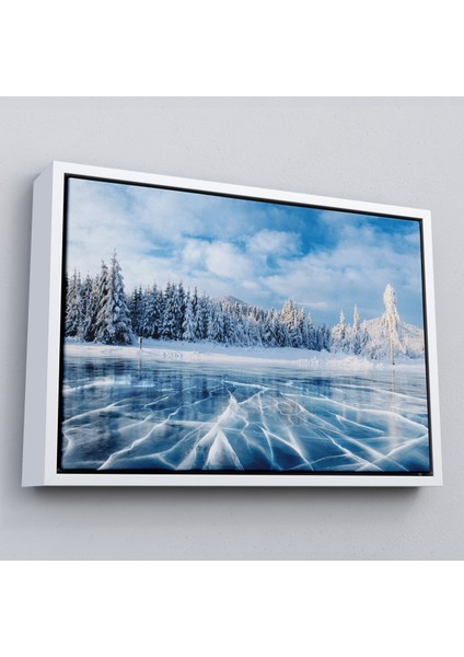 Çerçeveli Donmuş Göl Ukrayna Dekoratif Kanvas Duvar TABLOSU-3537 fırsatları