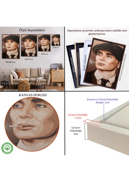 Çerçeveli Ekart Peaky Blinders Thomas Shelby TABLO-7775 indirimleri