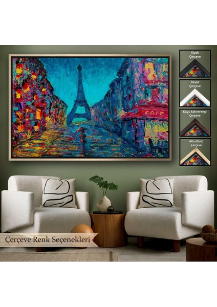 Çerçeveli Fransa Paris Sokakları Duvar TABLOSU-1219