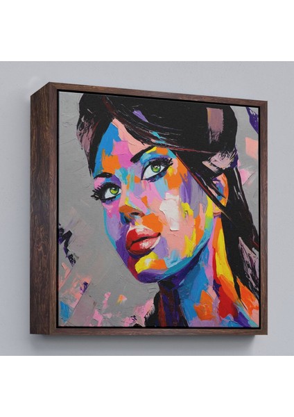 Çerçeveli Güzel Kadın Yağlıboya Görünüm Dekoratif Kanvas Duvar TABLOSU-5834 fiyatları