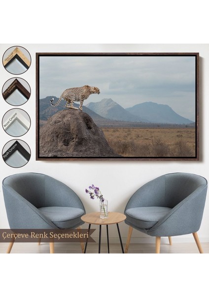 Çerçeveli Leopar Dekoratif Kanvas Tablo -1127