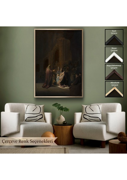 Çerçeveli Rembrandt Van Rijn Simeon - Tapınakta Övgü Şarkısı TABLO-7408