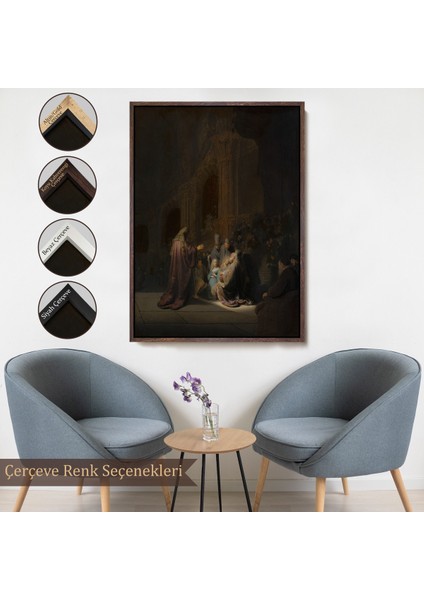 Çerçeveli Rembrandt Van Rijn Simeon - Tapınakta Övgü Şarkısı TABLO-7408