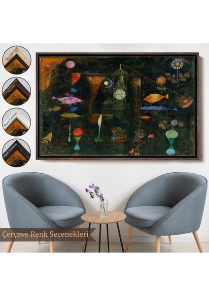 Çerçeveli Paul Klee - Sihirli Balık Tablo - Fish MAGIC-7109