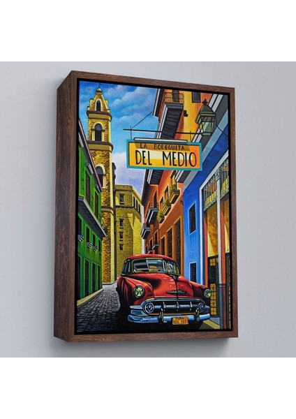 Çerçeveli La Bodeguita Cuba Car Duvar TABLOSU-6457