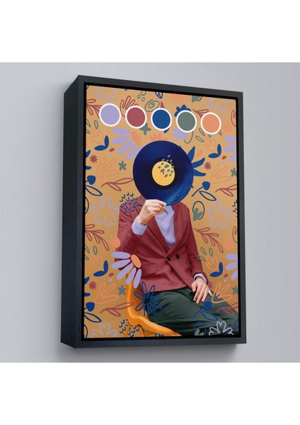 Çerçeveli Sansalyede Oturan Adam Pop Art TABLO-7978 modelleri