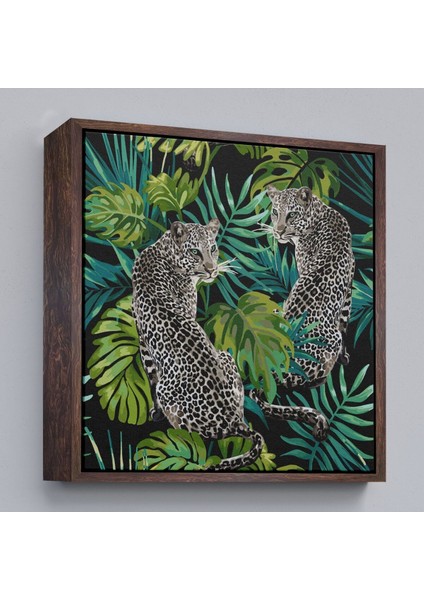 Çerçeveli Leoparlar Dekoratif Kanvas TABLO-5813 fiyatları