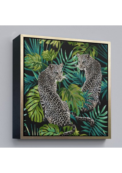 Çerçeveli Leoparlar Dekoratif Kanvas TABLO-5813 modelleri
