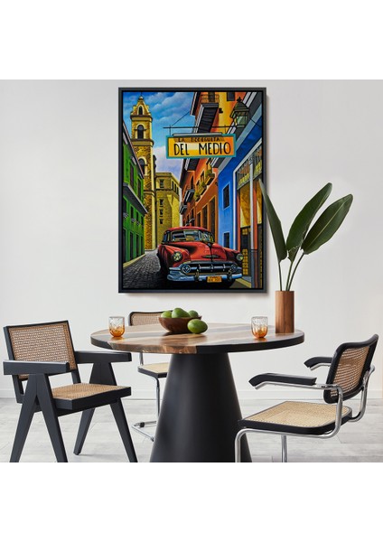 Çerçeveli La Bodeguita Cuba Car Duvar TABLOSU-6457