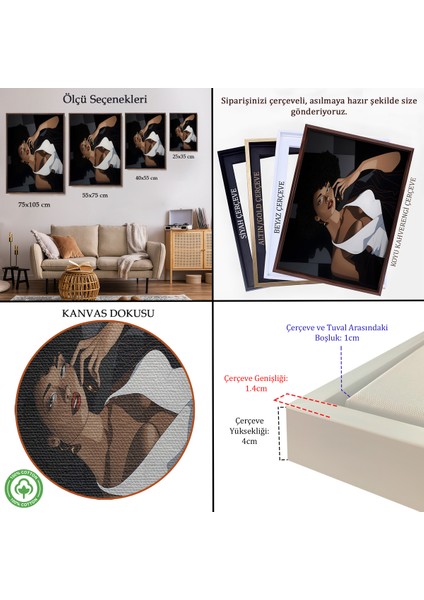 Çerçeveli Afrikalı Güzel Kadın TABLOSU-7502 indirimleri