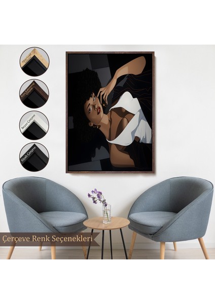 Çerçeveli Afrikalı Güzel Kadın TABLOSU-7502