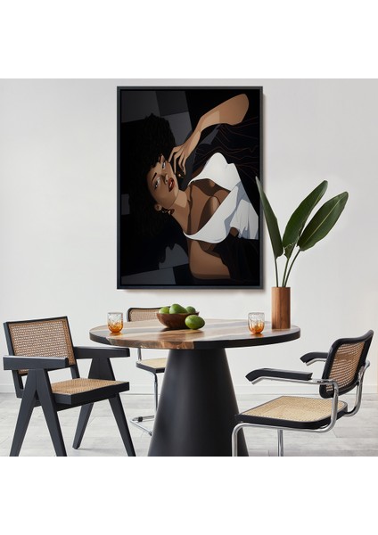 Çerçeveli Afrikalı Güzel Kadın TABLOSU-7502