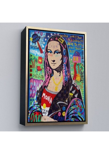 Çerçeveli Banksy Renkli Mona Lisa Kanvas Tablo, Pop Art, Sokak Sanatı, Kanvas TABLO-5305 fiyatları