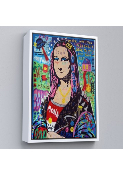 Çerçeveli Banksy Renkli Mona Lisa Kanvas Tablo, Pop Art, Sokak Sanatı, Kanvas TABLO-5305 fırsatları