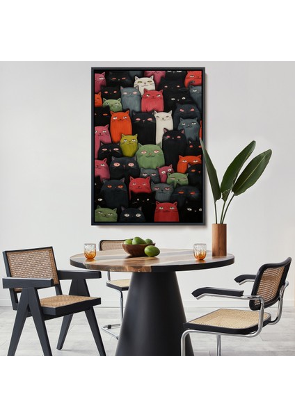 Çerçeveli Sevimli Kediler TABLOSU-7969